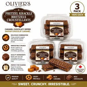 3 OLIVIERS CARAMEL PRETZEL KRACKLE 160G BB 7/14/26