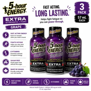 5-HR ENERGY EXTRA STRENGTH GRAPE LOT OF 3 BB 8/27