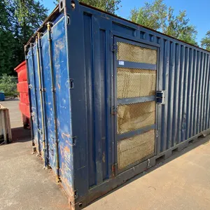 BLUE 20FT SHIPPING CONTAINER WITH DUAL SWING REAR DOORS & SIDE MAN DOOR