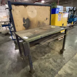 HEAVY DUTY METAL MOBILE WORK BENCH APPROX 49"W X 25"D X 59"H
