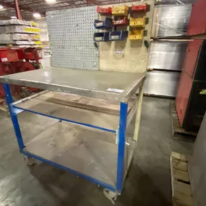 HEAVY DUTY METAL FRAME MOBILE WORK BENCH APPROX 44"W X 27"D X 61"H