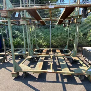 GREEN METAL MOBILE STACKABLE LUMBER RACK APPROX 88"L X 52"D X 70"H