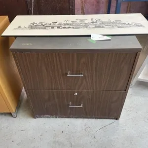 2 Drawer File Cabinet & 1989 Photo of Calgary