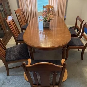 Dining room table with seven chairs