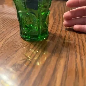 Cup  Green pressed glass