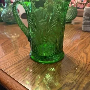 This Emerald Green Inverted Thistle pitcher
