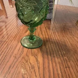 Green compression pressed glass