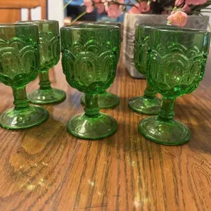 Green compression pressed glass