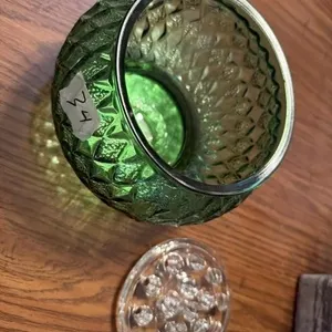 Green compression pressed glass  bowl