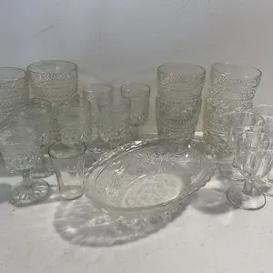 20 Pieces Vintage Clear Glassware Collection