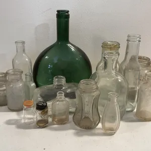 Vintage Glass Bottles & Apothecary Collection (16 Pieces)