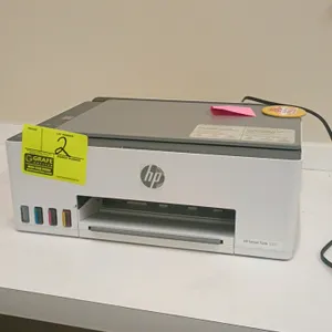 HP Smart Tank 5101 all-in-one printer, copier, and scanner. Features a high-capacity refillable ink tank system and flatbed scanner. Color: white and 