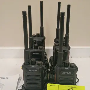 Retevis RT86/RT86B two-way radio. Features integrated antenna, push-to-talk button, volume/channel knobs, and rear belt clip. Includes single-unit des
