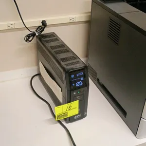 APC Back-UPS uninterruptible power supply (UPS) battery backup. Features an integrated digital LCD display, 5V 3.0A front USB charging port, and rear 