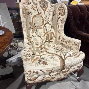 WOODMARK WINGBACK CHAIR WITH EMBROIDERED “TREE OF LIFE “ UPHOLSTERY