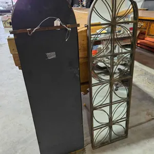 ARCHED STEEL FRAMED PETAL MOTIF MIRRORS, QTY (2)