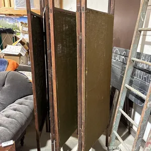 ANTIQUE WOOD AND CANVAS ROOM DIVIDERS