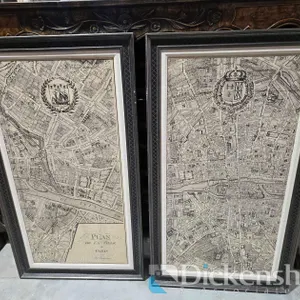 PAIR OF FRAMED OLDER MAPS OF FRANCE