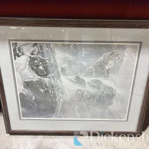 ROBERT BATEMAN “HIGH KINGDOM SNOW LEOPARD” FRAMED ART