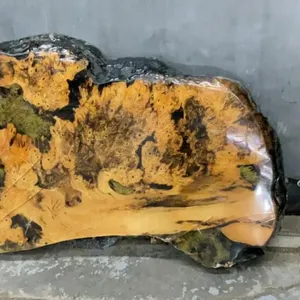SMALL LIVE EDGE WOOD SLAB, EPOXY TOP W/ SOME FERN DETAILING UNDERNEATH