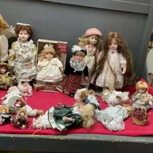 (2) FLATS OF PORCELAIN DOLLS VARIOUS SIZES