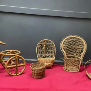 WICKER DOLL FURNITURE, RATTAN PLANT HOLDER