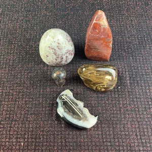 Decorative Polished Stone and Crystal Lot with Onyx Stone Cups Made