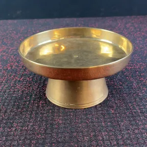 Chinese Bronze Pedestal Dish with Mark, 6.25 Inch Diameter
