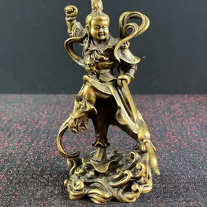 Bronze Warrior Figure With Spear, 6 Inch Height
