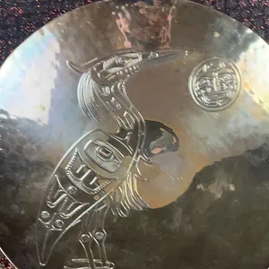 Harold Alfred Northwest Coast Engraved Metal Plate with Heron Motif