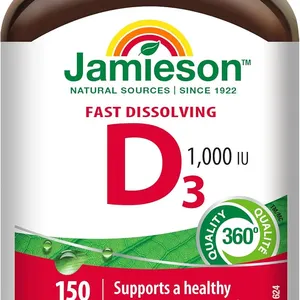 JAMIESON VITAMIN D3 1,000 IU, 375 SUBLINGUAL TABLETS -N, E: 2029