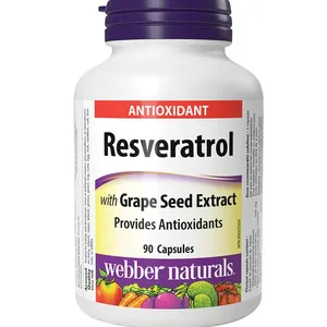 WEBBER NATURALS RESVERATROL WITH GRAPE SEED EXTRACT 200/25 MG 90 CAPSULES -N, E: 2029