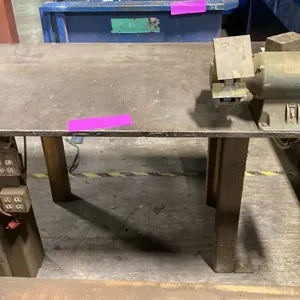 1" THICK TOP HEAVY DUTY METAL SHOP TABLE WITH BENCH GRINDER & POWER OUTLETS TABLE MEASURES APPROX