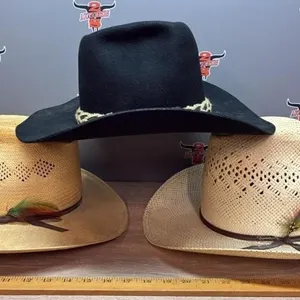 3 Cowboy Hats, Size 7.5.