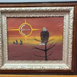 Framed Original Painting on Canvas Board (warped)