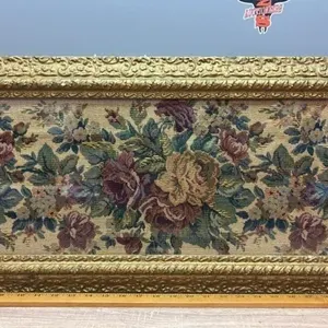 Framed Floral Fabric. 32”W x 14.5”.H *NO SHIPPING
