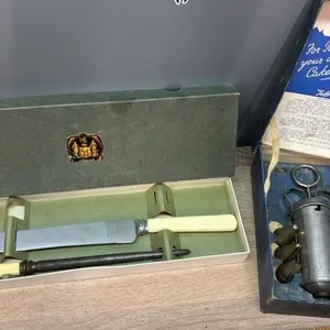 Vintage Carving Knife & Steel and Icing Tube.