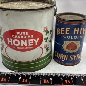 Vintage Canadian Honey Pail 7 inch corn syrup lot