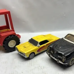 Vintage tin toy car Plastic GTO & Tractor lot