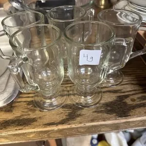 Glass tumblers with handles x5