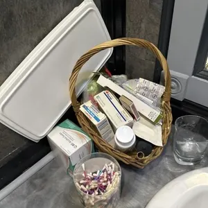 Bath lot.  Basket bandages. Alcohol swabs. Etc