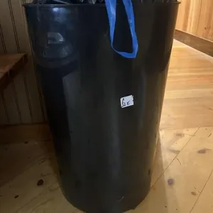 Plastic black garbage can 23inHx15inW