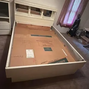 White Bed Frame 62.5x91.5 Headboard has a Cracked