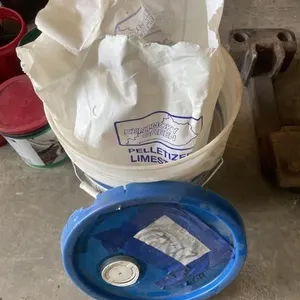 Plastic bucket with pelletized  lime