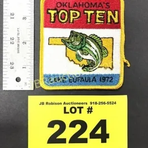 1972 BASS PATCH, OKLAHOMA TOP TEN LAKE EUFAULA