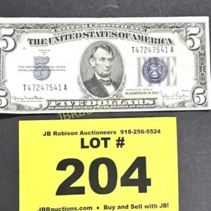 1934 D $5 SILVER CERTIFICATE FAULTY ALIGNMENT ERRO