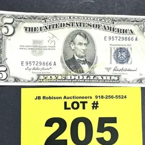 1953 A $5 SILVER CERTIFICATE