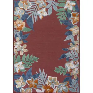 Beverly Rug Eden 10x14 Red Floral Area Rug