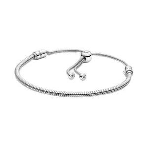 PANDORA Sterling Silver Snake Chain Charm Bracelet