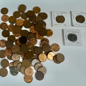 U.S. Wheat Pennies (1941-1958D) and Pennies (1959-1977) with Encased Coins